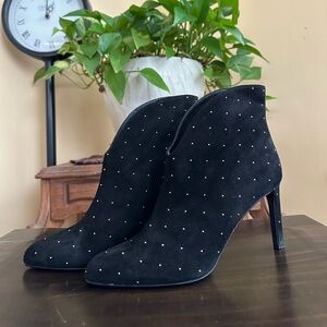 L.K. Bennett Dorina Suede Bootie Black Women Size 38 EU US SIZE 7.5 !some wear!